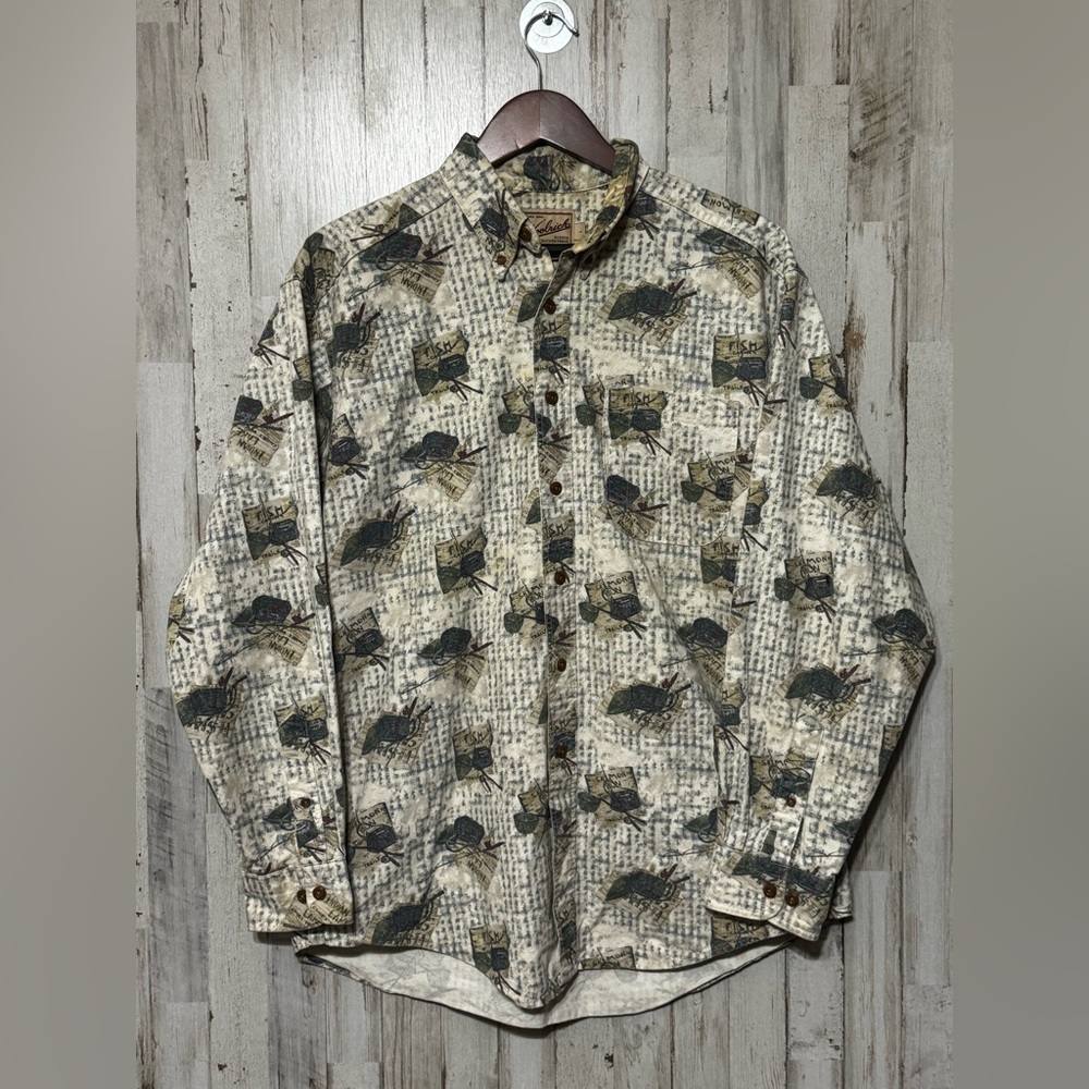 Vintage Woolrich‎ Fishing Long Sleeve Large